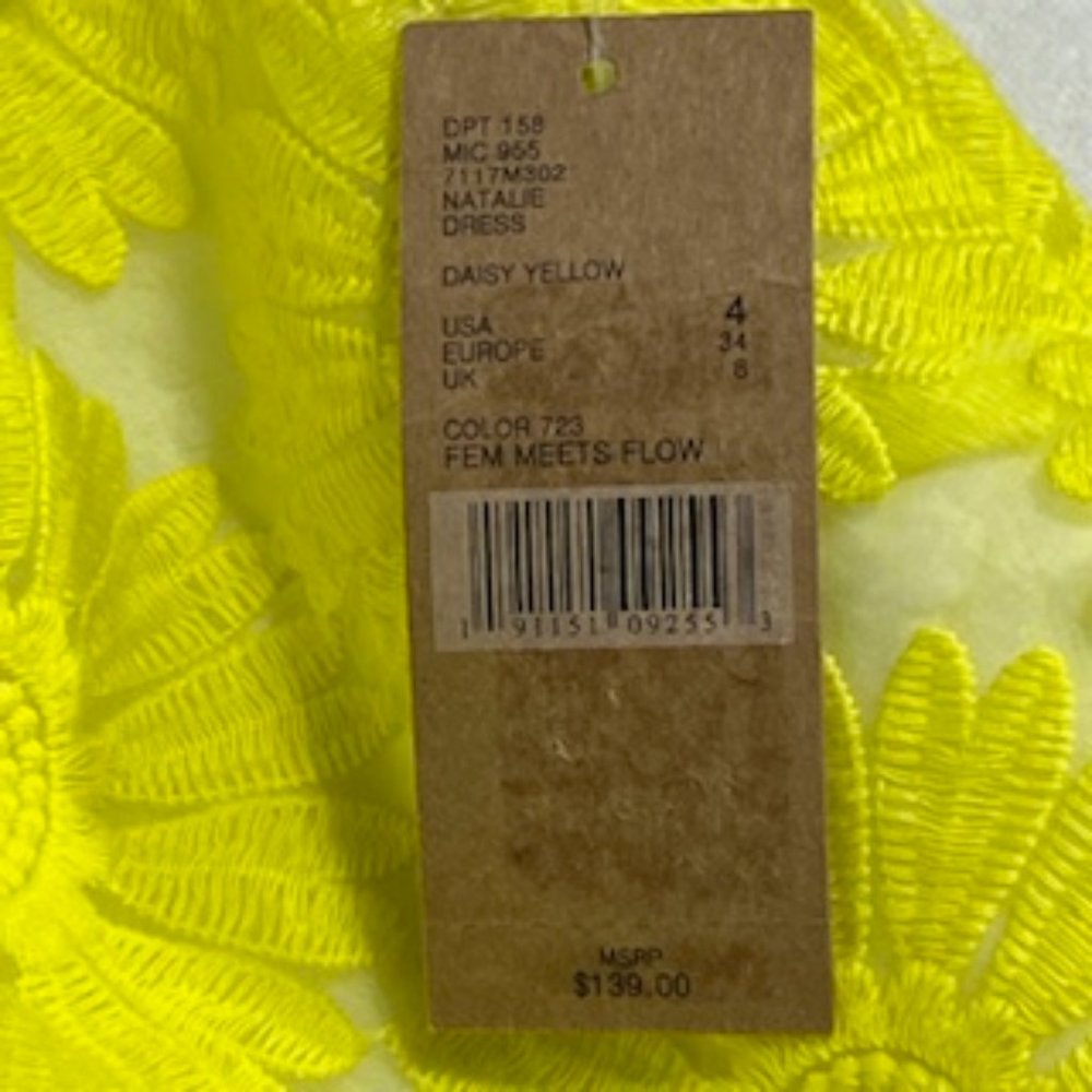 CREMIEUX 'Natalie' Daisy Yellow Halter Dress Size 4 NWT - Picture 15 of 16